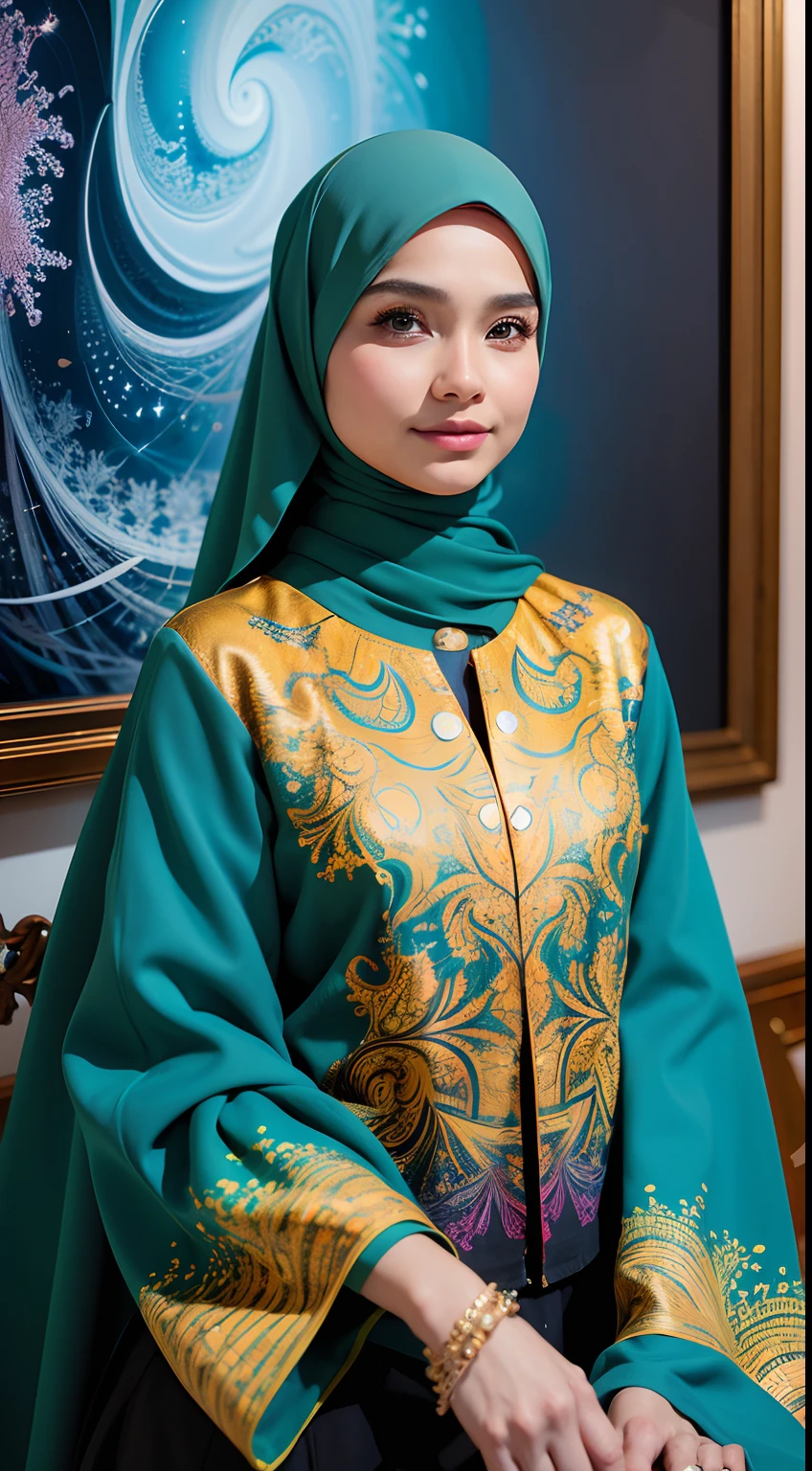 (masterpiece, top quality, best quality, official art, beautiful and aesthetic:1.2), (1 malay girl in hijab), extreme detailed,(fractal art:1.3),colorful,highest detailed