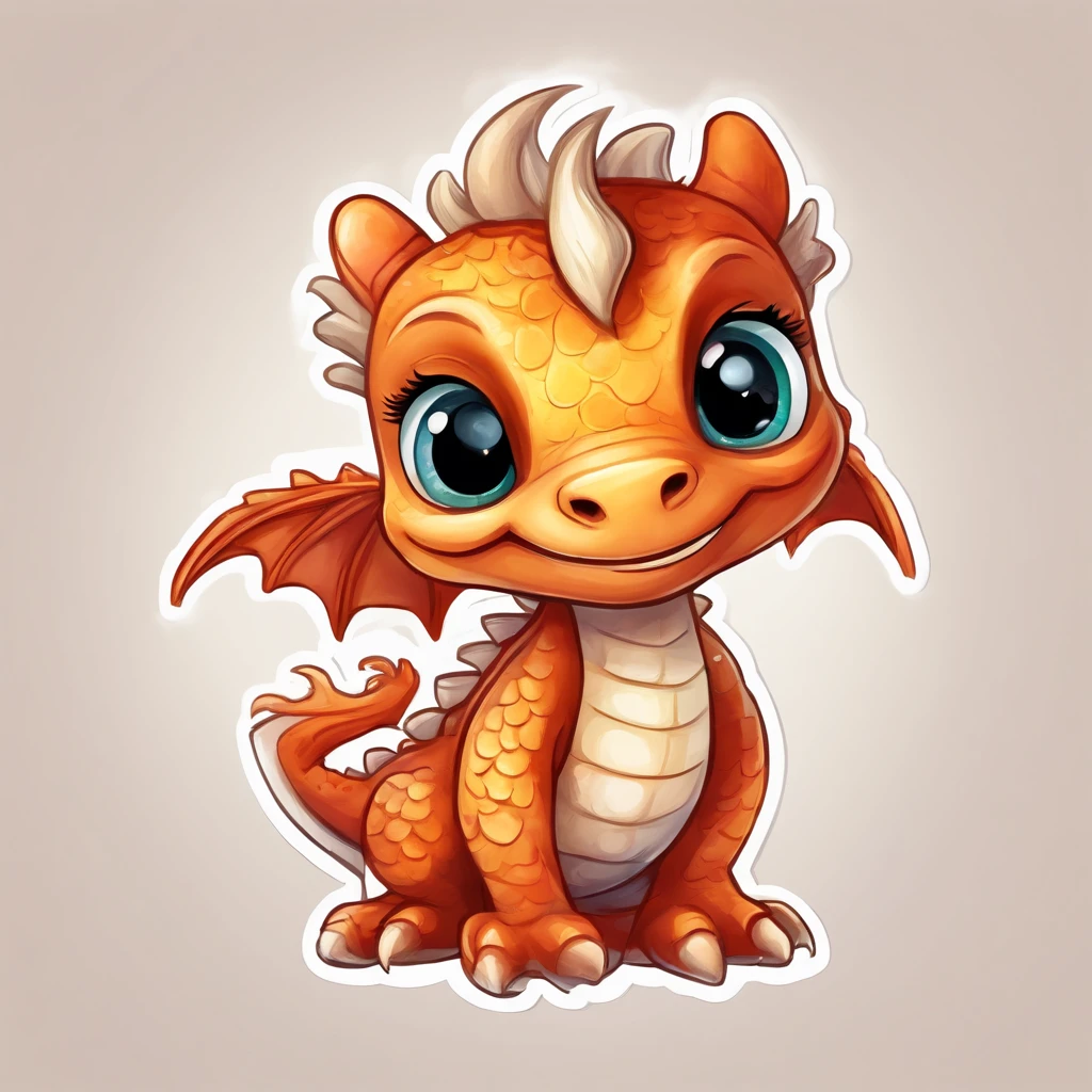 (cute little European Dragon:1.5),character design, sticker design, (cartoon:1.3),(chibi:1.2),(pixar style:1.2),(cute expression:1.1),(big eyes:1.1),(watercolor:1.1),(separated from white background:1.1)