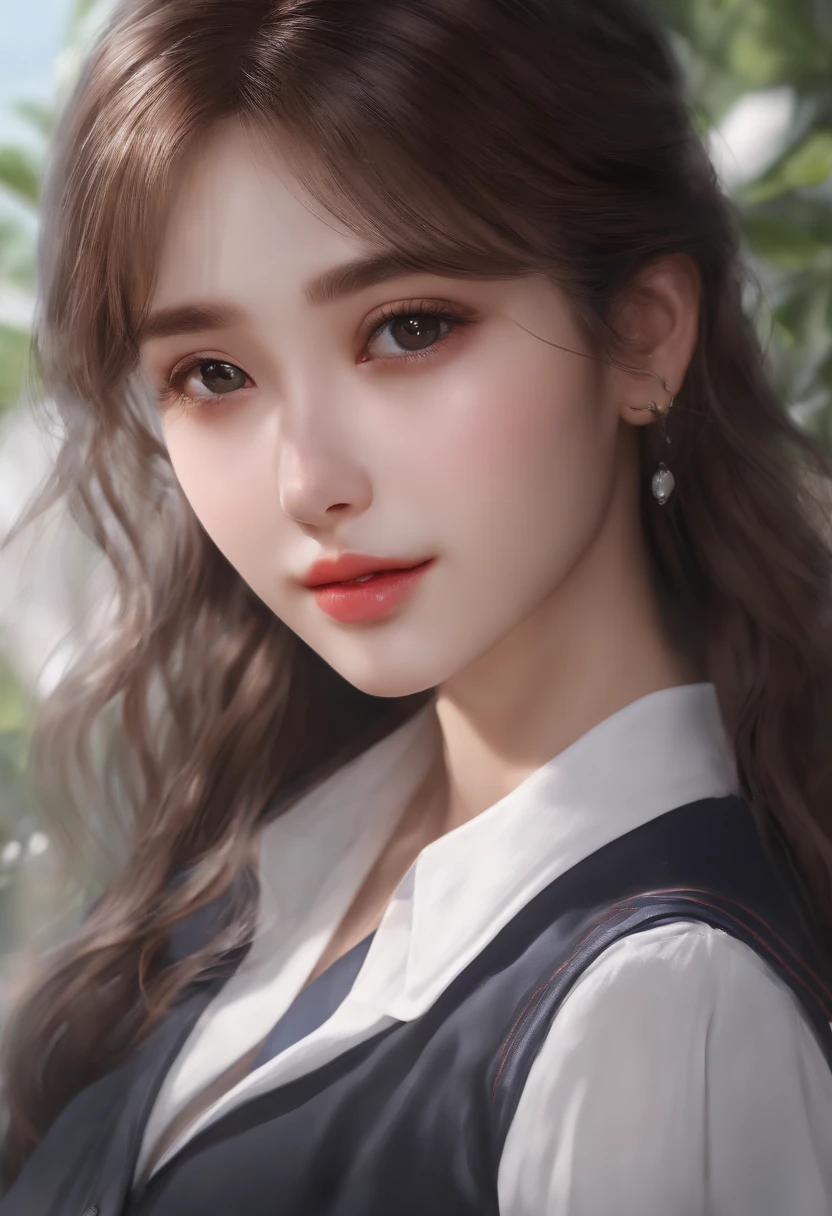 (hyperrealistic), (8K), (extremely detailed), (best illustration), (beautiful detailed eyes), (best quality), (ultra-detailed), (masterpiece), (wallpaper), (detailed face), solo, 1 girl, one-hour drawing challenge, wet sweat, (school uniform:1.3), looking at the audience, exquisite details, detailed faces, ,pureerosfaceace_ v1,