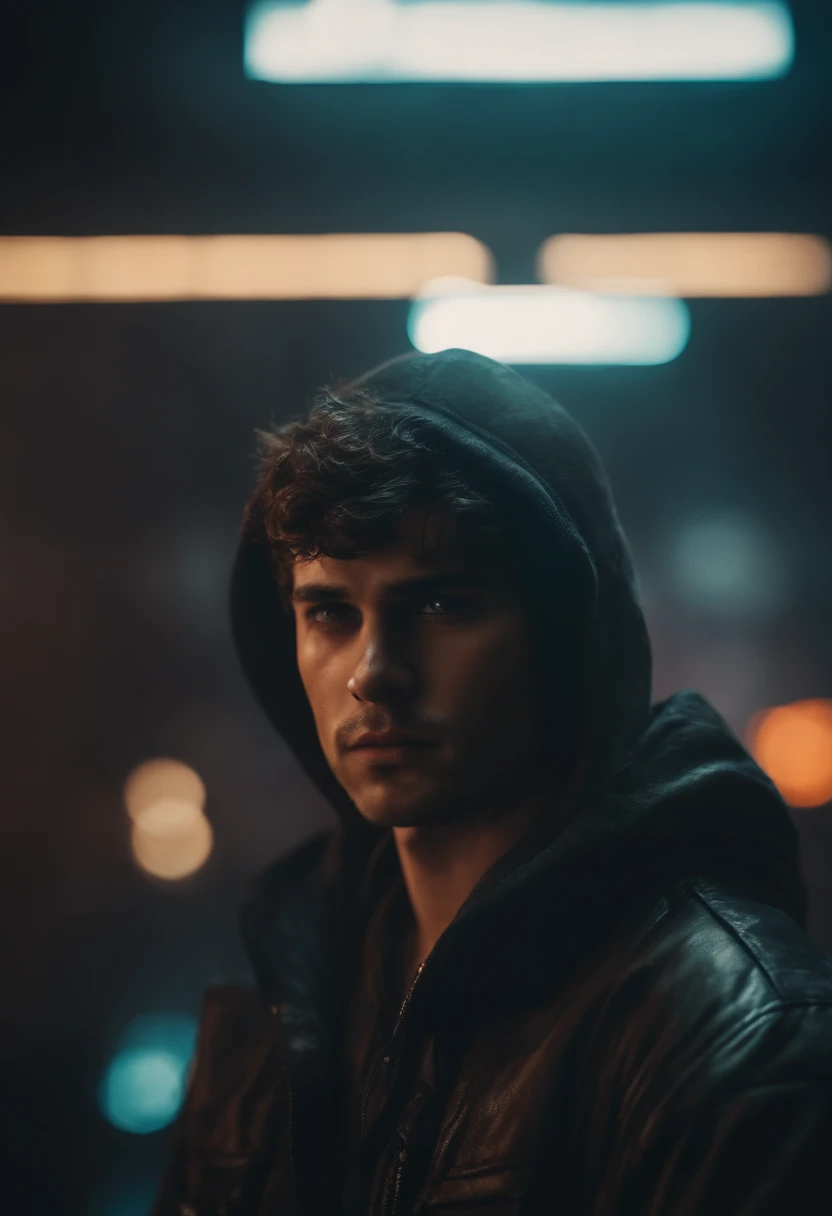 Mudar fundo cyberpunk menino bonito , Rosto realista , 8k , ultra realistic