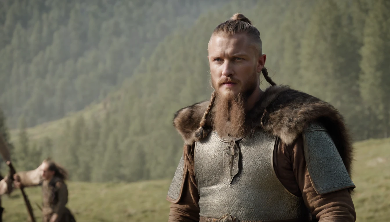 Ragnar lothbrok a Viking with his mighty army, Cinematic, Hyper-detailed, Insane detail, Beautifully colored, Super-Resolution, Megapixel, Cinematic lighting, Anti-aliasing, , Post processing, , Insanely detailed and intricate, Hyper maximalist, Hyper-realistic, volumetric, photorealistic, ultra photorealistic, ultradetailed, intricate details, 16k, super detailed, Color, Volumetric Lightning, HDR, realistic, , 32k, sharp focus.