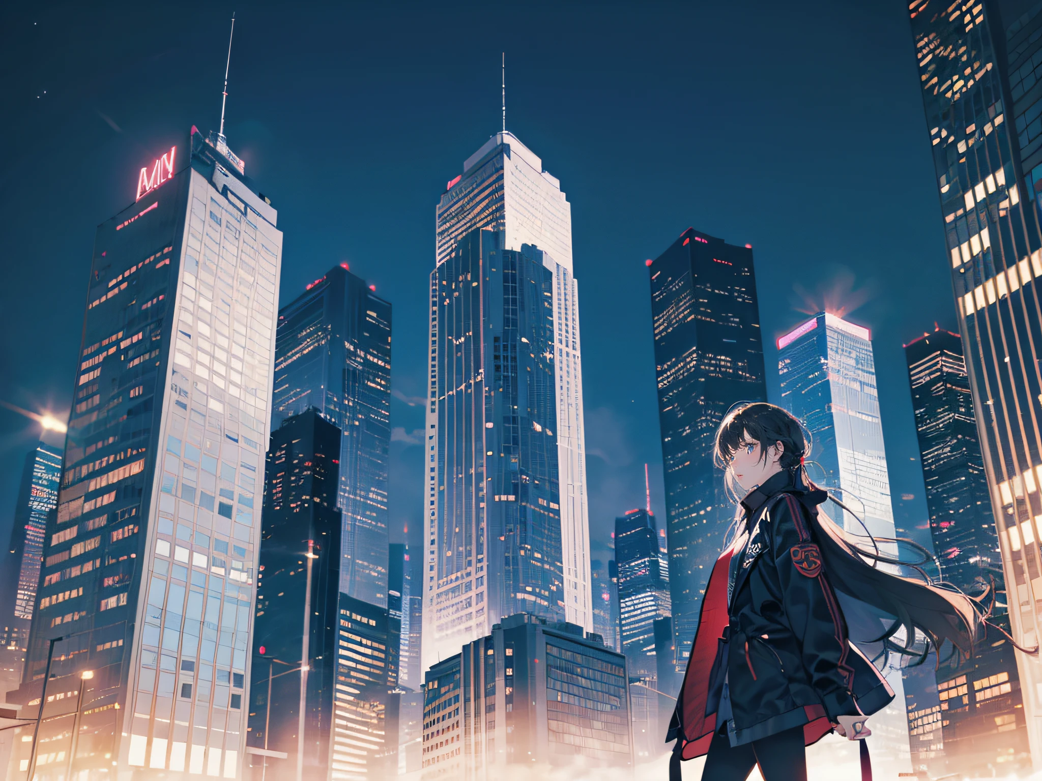 Skyscrapers in the night view