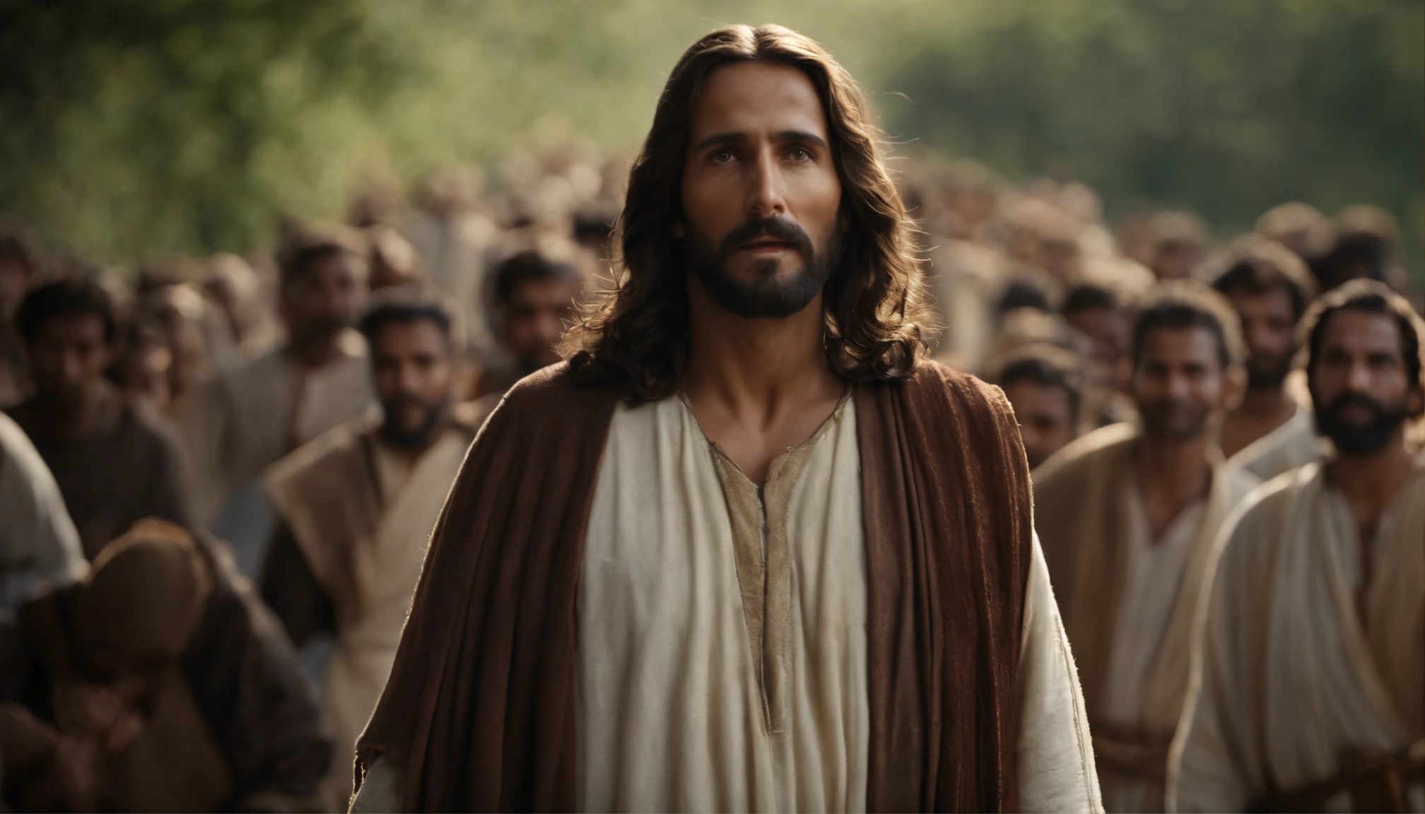 jesus cristo caminhando pela estrada, some disciples go with him, um homem quer conversando com jesus