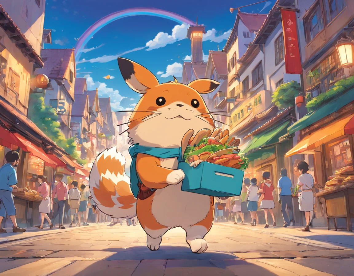 Logo-style illustration、Uber Eats Delivery Man、American comic、animesque、comics、comic strip、gag、Image Character、Unification of characters、Mascot character、humor、