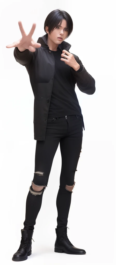best quality, masterpiece, (realistic: 1.2), 1 man, Eren Jaeger, real life, live action, black jeans, black pants, brown hair, attack on Titan, long hair, abs, muscles, shirtless, sunset background, fitness, fit body, slim body, high definition, high quality, gigachad
