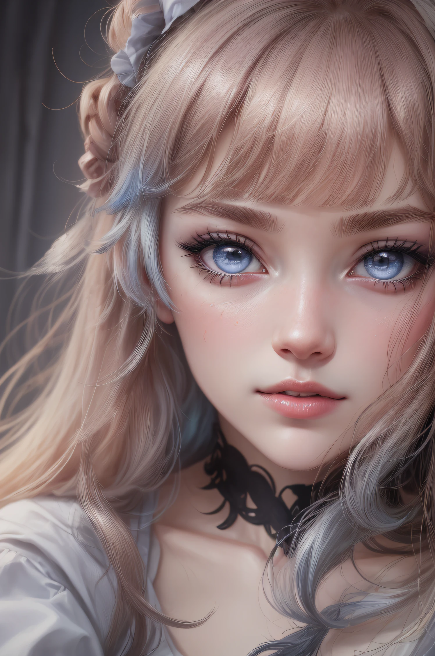 closeup face, detailed digital anime art, Anime with small details, Best Quality, Masterpiece, Ultra-detailed, Beautiful, hight resolution, Original,CG 8K ультрареалистичный, perfect artwork, beatiful face, Face Clean, Skin, hyper realistic, Ultra Detailed, A detailed eye, dramatic lighting, (Realistic) Realistic, Full HD, Best Quality, Best Quality, Beautiful lighting, (8k wallpaper of extremely detailed CG unit), High Details, sharp-focus, The art of dramatic and photorealistic painting, housemaid, maid's clothes, High detail of clothing,