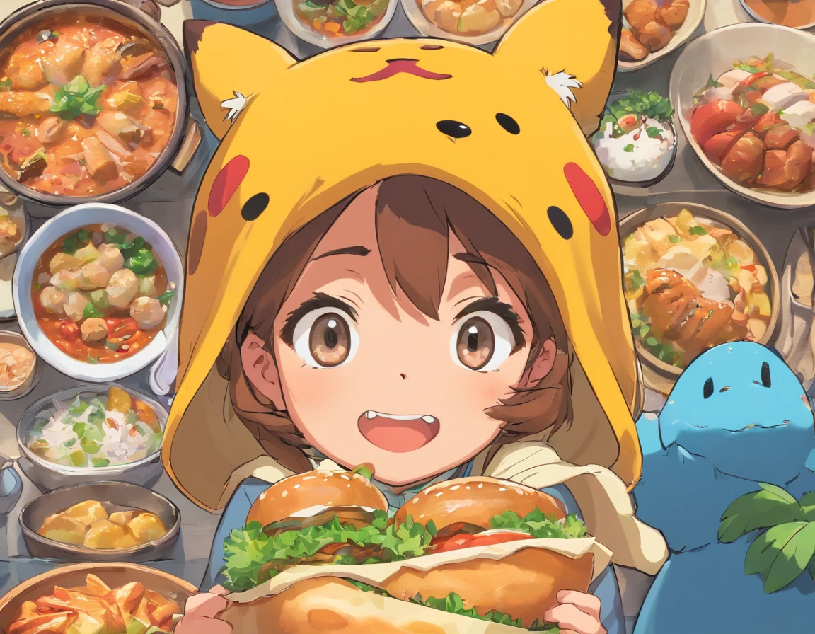 Logo-style illustration、Uber Eats Delivery Man、American comic、animesque、comics、comic strip、gag、Image Character、Unification of characters、Mascot character、humor、