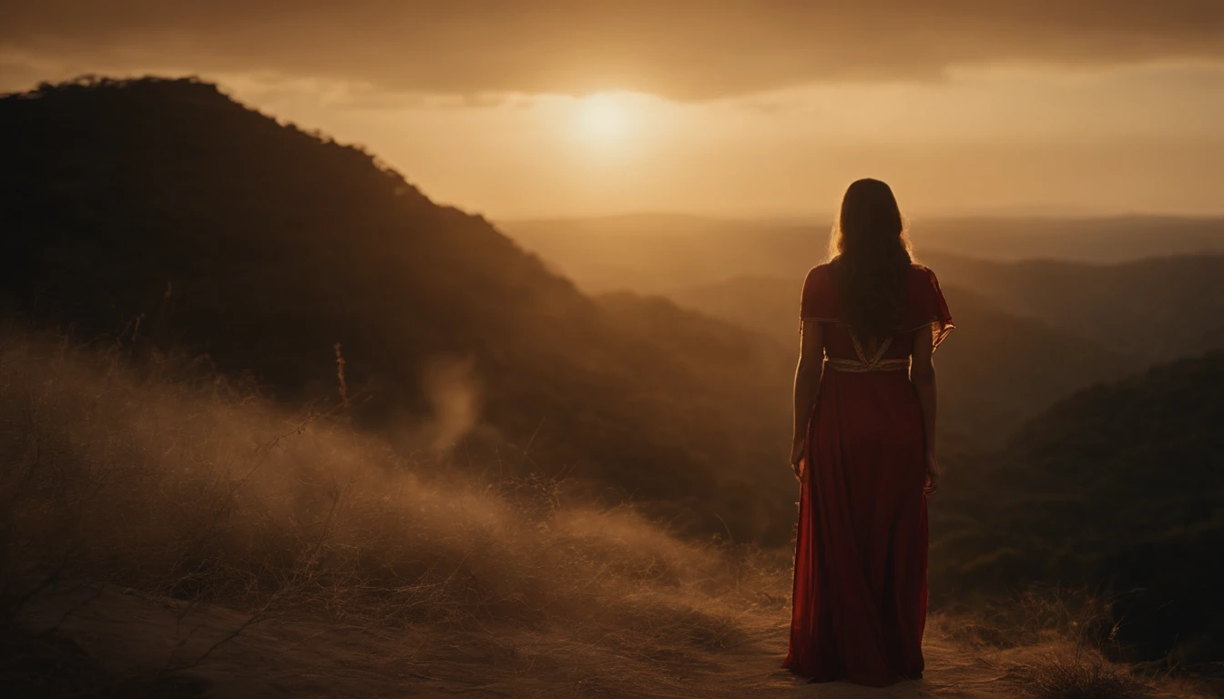 um anjo que emana luz divina, um anjo de Deus que aparece a uma jovem mulher judia, it's a biblical passage,