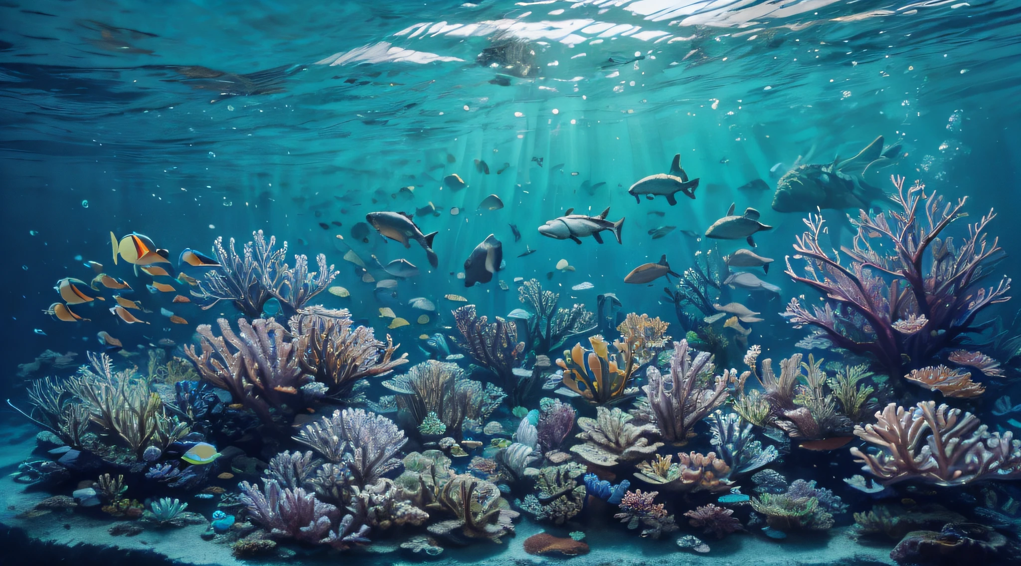best quality,4k,8k,highres,masterpiece:1.2,ultra-detailed,realistic,photorealistic:1.37,underwater biodiversity,ocean life,coral reef,tropical fish,shimmering scales,diverse marine species,vibrant colors,beautiful seafloor ecosystem,crystal-clear water,dense schools of fish,dazzling marine life,exquisite underwater flora and fauna,lifelike marine creatures,wide variety of species,fantastic aquatic scenery,abundance of marine organisms,rich biodiversity,thriving underwater ecosystem,splendid underwater world,mesmerizing marine environment,diversity of marine plants and animals,radiant underwater landscape,spectacular marine scenery,breathtaking marine diversity,vivid colors of underwater life,thriving coral formations,varied marine habitats,dynamic underwater community,fluid movements of marine creatures,serene underwater sanctuary,harmony in marine life,explosion of underwater colors,unparalleled underwater beauty,teaming with marine life,tropical paradise under the sea,unbelievable array of marine organisms,underwater wonderland,hidden treasures in the sea's depths,enchanted world beneath the waves,unexplored underwater realm,marvelous display of oceanic life,mesmerizing display of marine biodiversity,rainbow of hues in the underwater world,lush underwater vegetation,underwater fantasy,hidden gems of the deep sea,captivating marine spectacle,glimpses of the aquatic world,harmonious underwater community,underwater symphony of life,thriving marine biosphere,luminous underwater environment,stunning underwater tableau,aquatic masterpiece,living art beneath the waves,undersea tapestry of life,treasures of the deep,enchanted marine kingdom,subaquatic paradise,picturesque underwater world.