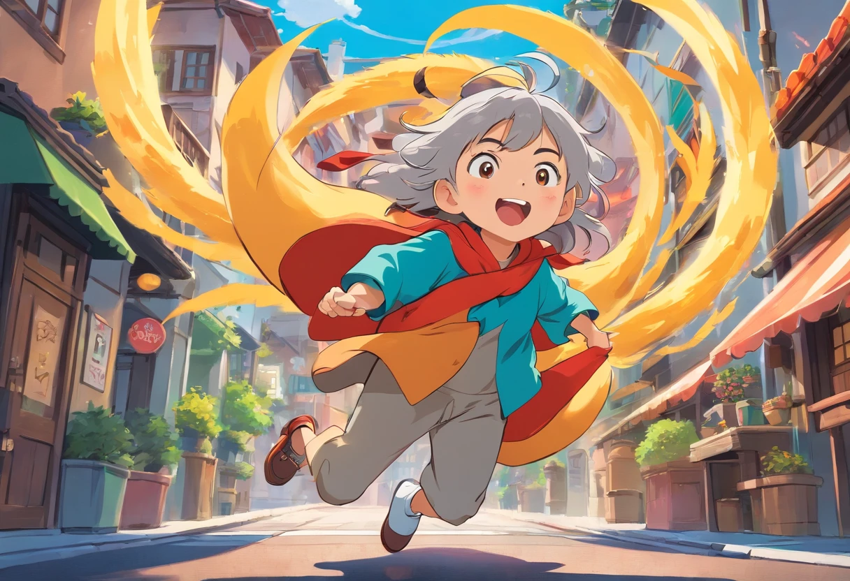 (highres:1.2), (anime:1.1), Uber Eats delivery person, comic, vibrant colors, dynamic action, mascot character, humorous, unified character design, logo-inspired illustration, energetic composition