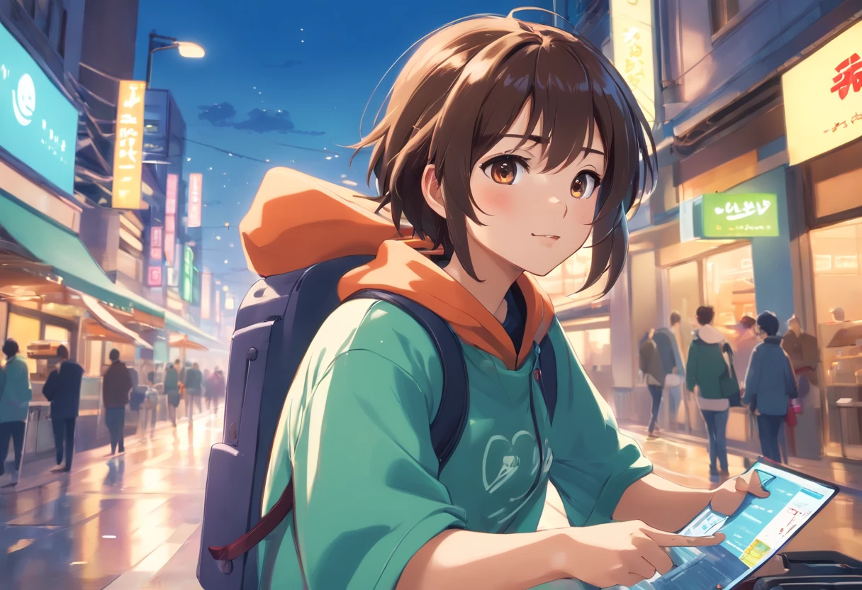 (best quality,highres,realistic:1.2),digital,logo-style illustration of an Uber Eats delivery driver,comic books,anime,comedy,comic-style,unified character design,mascot character,humor,nostalgic colors,playful lighting