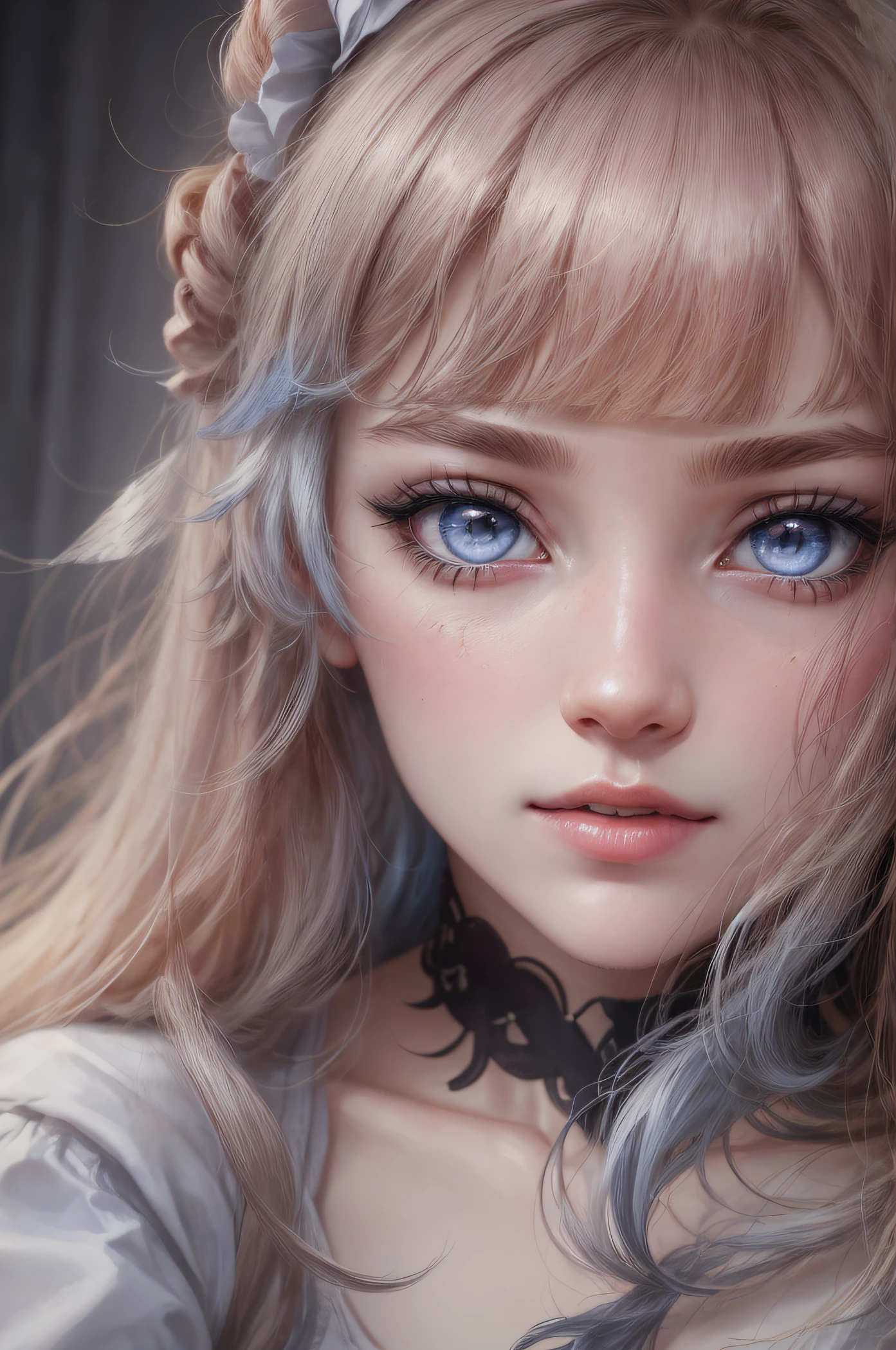 closeup face, detailed digital anime art, Anime with small details, Best Quality, Masterpiece, Ultra-detailed, Beautiful, hight resolution, Original,CG 8K ультрареалистичный, perfect artwork, beatiful face, Face Clean, Skin, hyper realistic, Ultra Detailed, A detailed eye, dramatic  lighting, (Realistic) Realistic, Full HD, Best Quality, Best Quality, Beautiful lighting, (8k wallpaper of extremely detailed CG unit), High Details, sharp-focus, The art of dramatic and photorealistic painting, housemaid, maid's clothes, High detail of clothing,