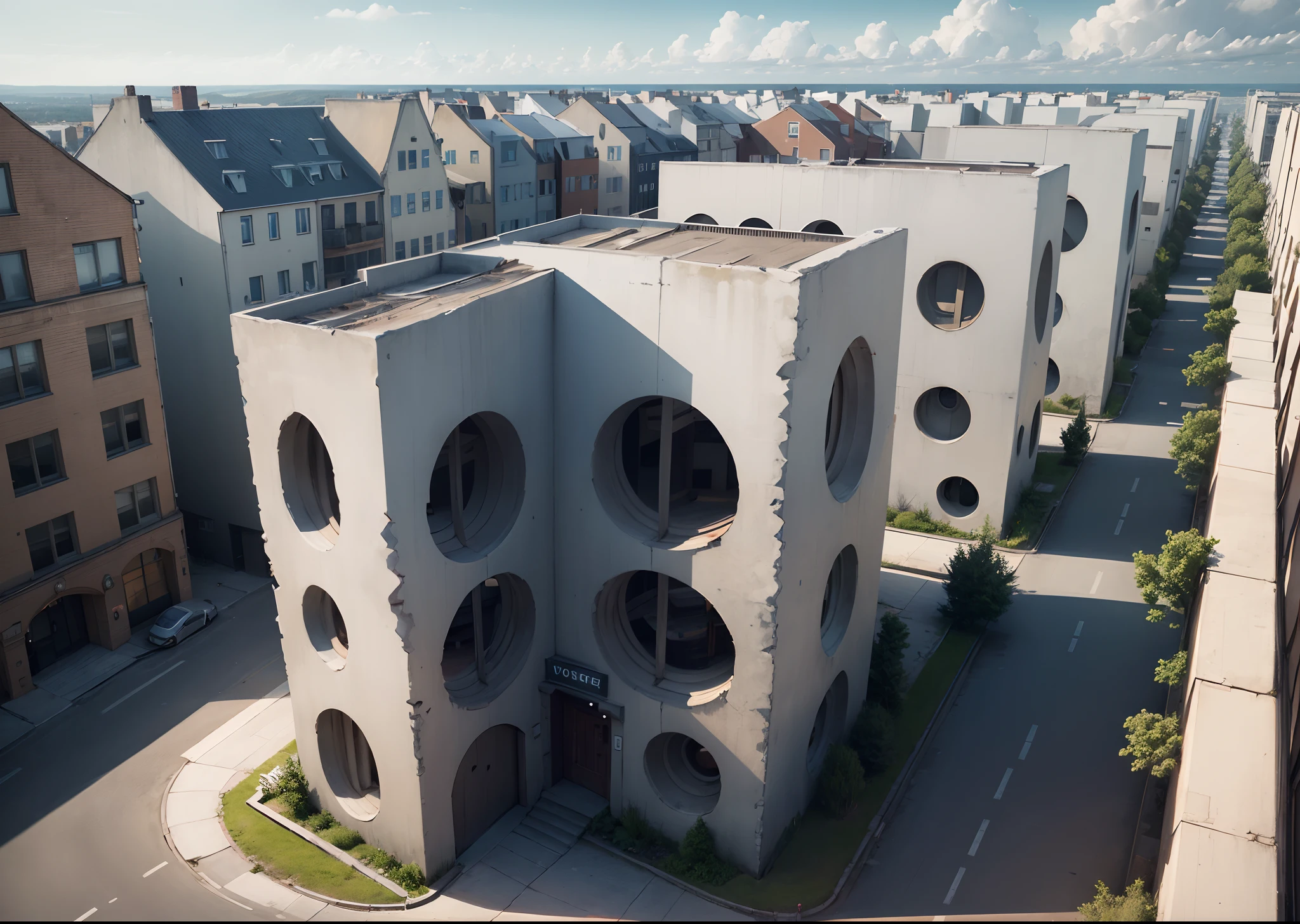 Buildings in the shape of the words "varg vikernes"