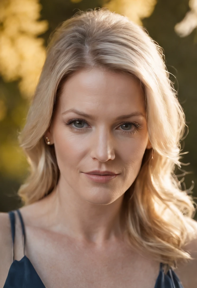 en chemise blanche debout dans un parc, Bilal Kuytul, Conception du logo, Anna Gunn the actress of Breaking Bad, a l'age de 35 ans , very high quality, Baby skin, sans ride, American, sexy, gros joux, gros sein, elle une femme ronde sexy