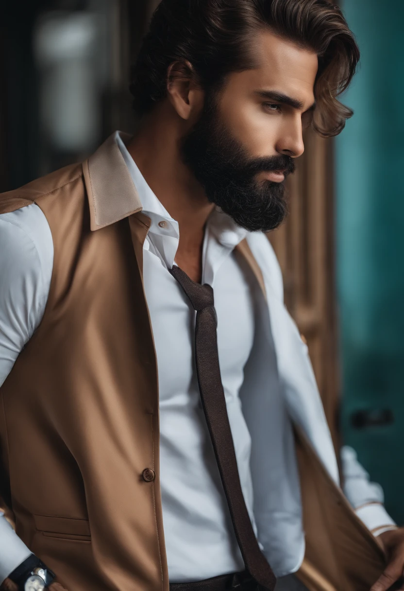 Homem lindo de terno ,barba , cabelo lindo , executivo, Business Scenario , terno preto