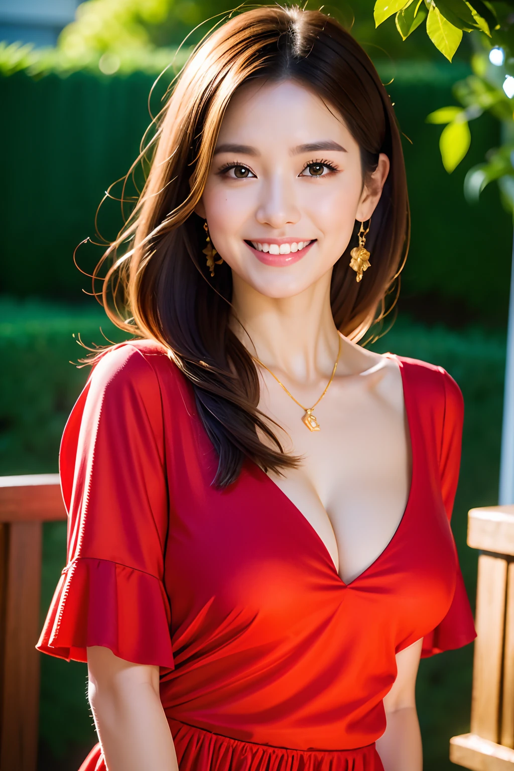 masutepiece, Best Quality, Photorealsitic, Ultra-detailed, finely detail, hight resolution, 8k wallpaper, Professional, 8k wallpaper, ​masterpiece, top-quality, Fine skin details, Sharp in focus, Cinematic lighting, 鎖骨, Soft lighting, Dynamic Angle, red clothing, A slender, small tits, full body Esbian