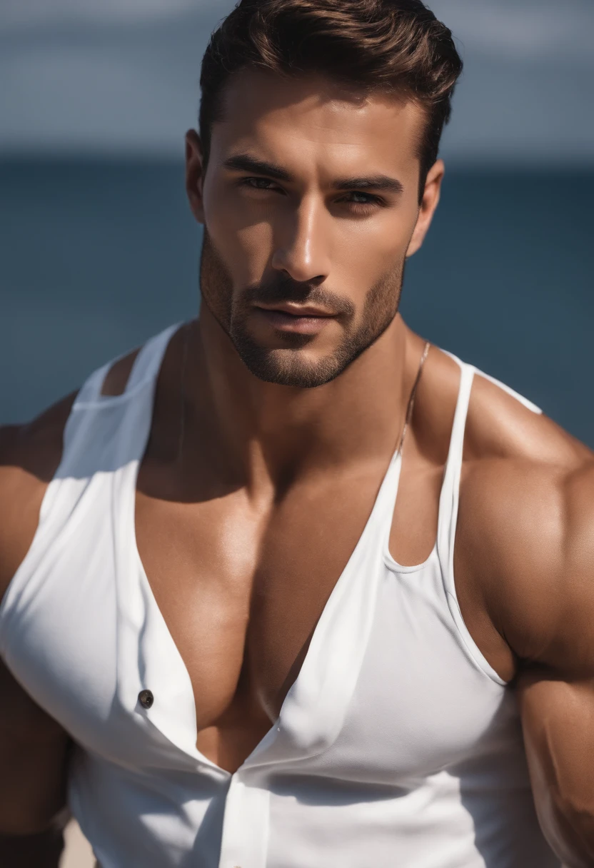 Homem lindo executivo de terno, homem com a pele branca , Beautiful body and muscle ,