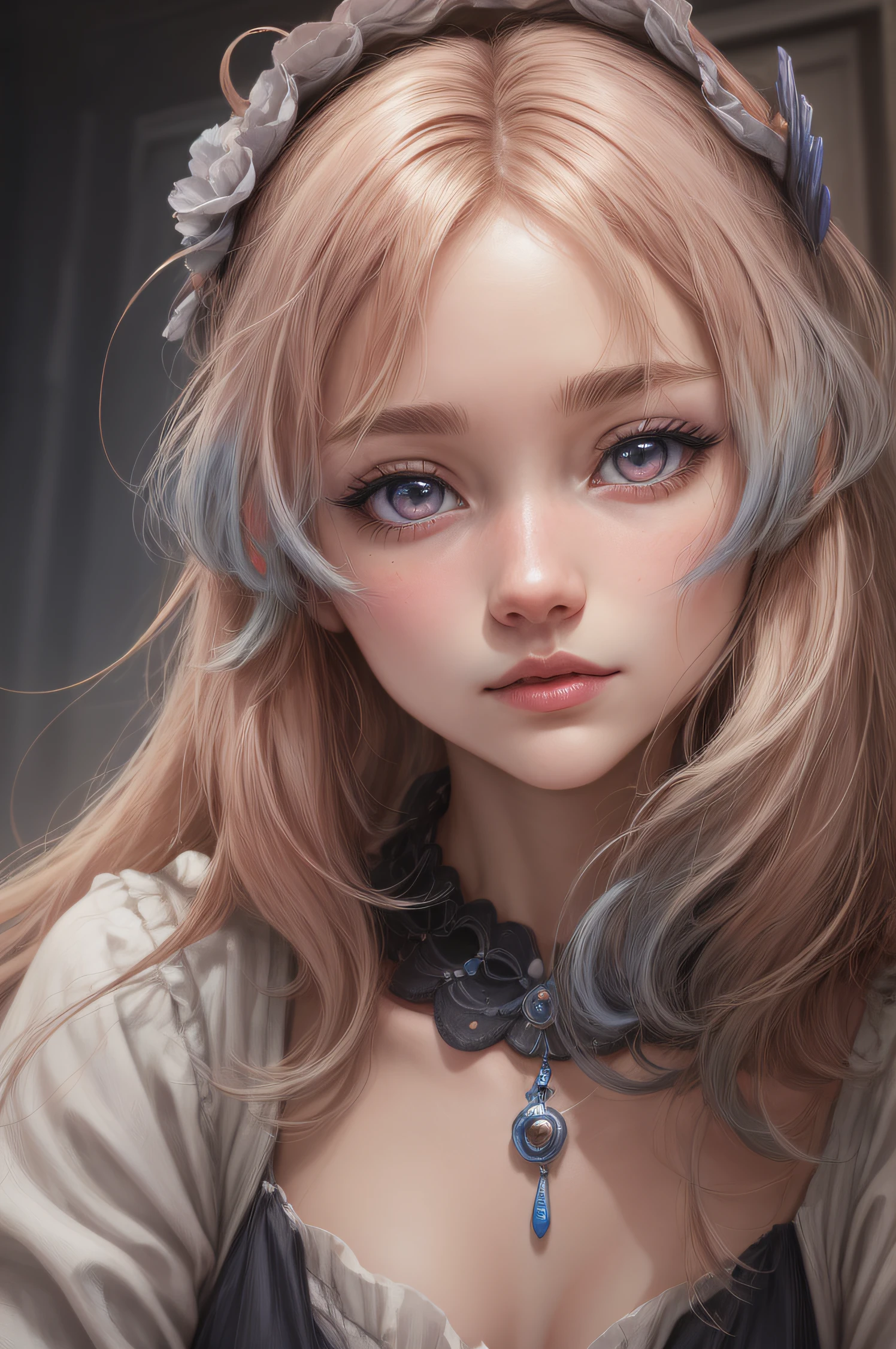 closeup face, detailed digital anime art, Anime with small details, Best Quality, Masterpiece, Ultra-detailed, Beautiful, hight resolution, Original,CG 8K ультрареалистичный, perfect artwork, beatiful face, Face Clean, Skin, hyper realistic, Ultra Detailed, A detailed eye, dramatic  lighting, (Realistic) Realistic, Full HD, Best Quality, Best Quality, Beautiful lighting, (8k wallpaper of extremely detailed CG unit), High Details, sharp-focus, The art of dramatic and photorealistic painting, housemaid, maid's clothes, High detail of clothing,