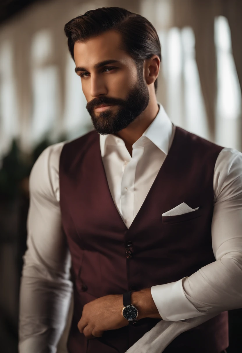 Homem lindo de terno ,barba , cabelo lindo , executivo, Business Scenario