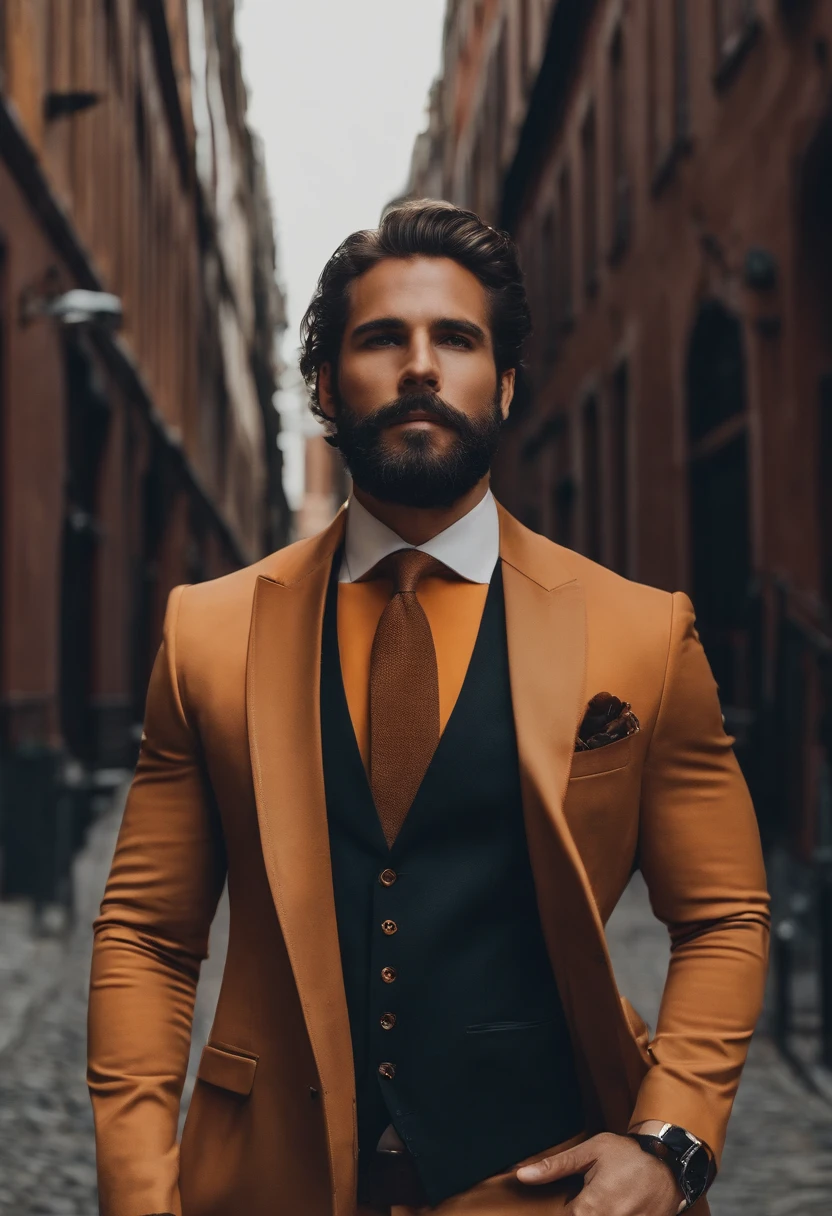 Homem lindo de terno ,barba , cabelo lindo , executivo, Business Scenario