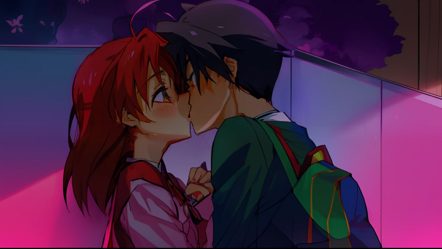 Imagem de anime de um casal se beijando na frente de uma parede, beijando juntos fofos, beijos juntos, Yuyushiki, Beijar, beijar, beijo lindo, | | muito muito anime!!!, Makoto Kano, yukio - e, Clannad, som, tou, beijar boca a boca, Yukito Kishiro, shoujo romance, amante de anime, Yaoi