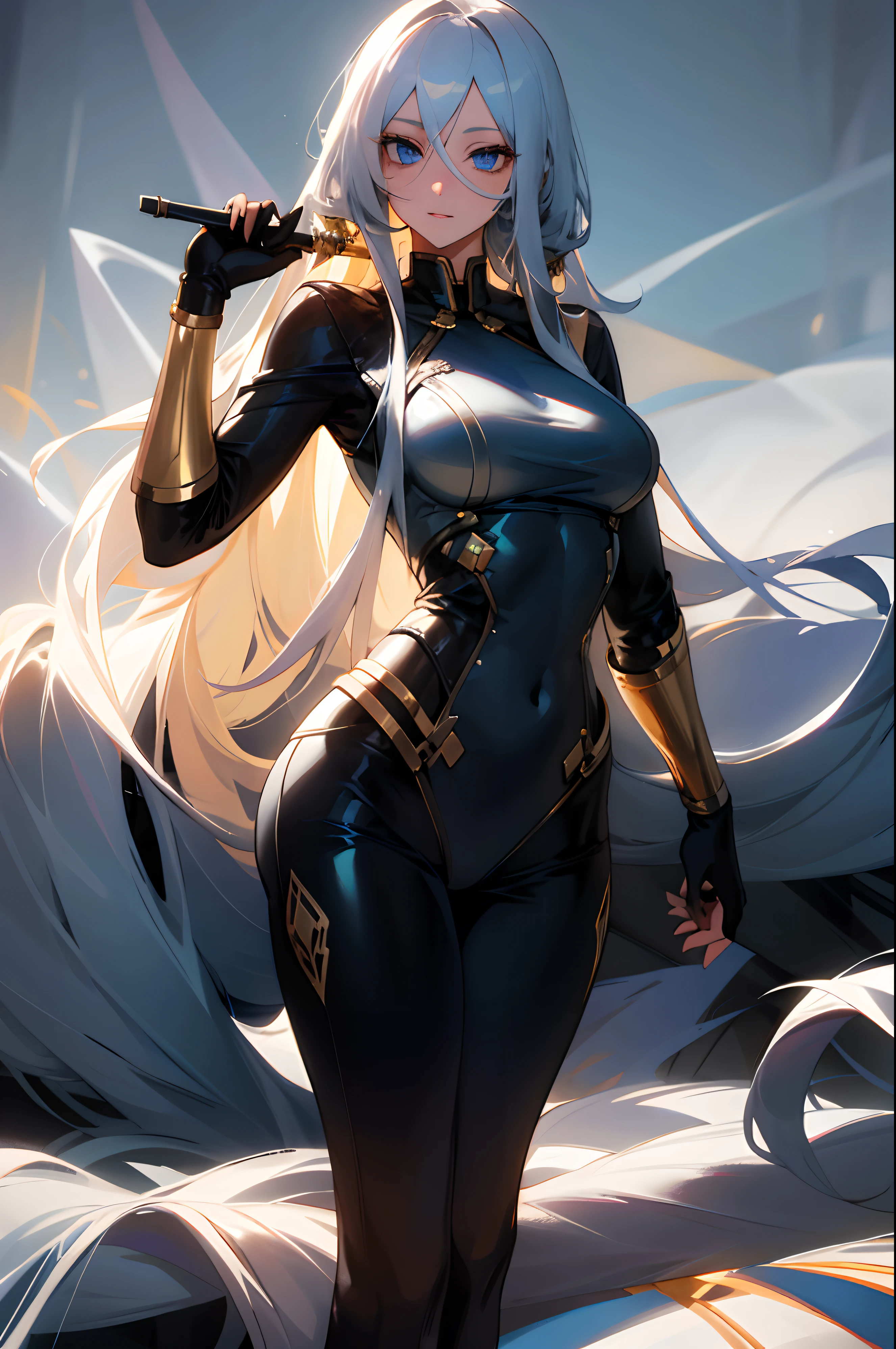 extremely long hair perfect anatomy 1 girl tall solo curvy ((muscular)) high elf toned body