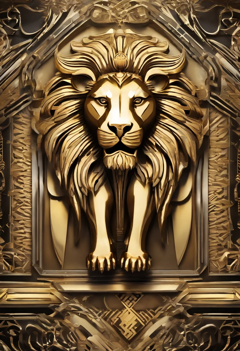 Escudo grego, Emblem of a lion, alto contraste de luz e sombra, fotografia profissional, utrarealista, light volumetric, cinemactic
