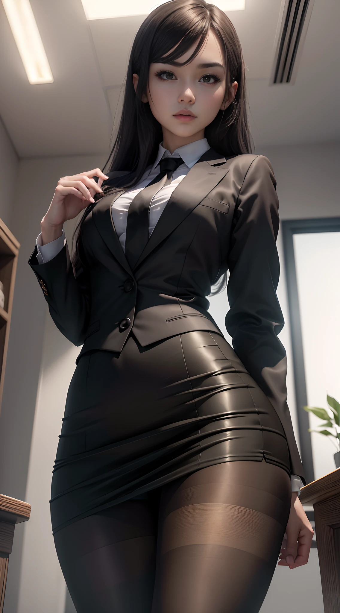 smile、nipple見え、(translucent shirt:1.2)、(In 8K、highest quality、masterpiece:1.2)、(genuine、photogenuineistic:1.37)、Super detailed、1 girl、cute、、、beautiful and detailed sky、office、sitting、date、(blush your nose)、 (perfect beautiful beautiful face:1.15)、(closed mouth)、細やかなbeautiful eyes、(Skeleton shirt:1.1)、daytime、、short cut hair、、white lace、(short hair:1.5)、floating hair、body、20 year old woman、brown hair、、brown eyes、small head、((M cup fashion girl、beautiful eyes、genuine face、genuine skin、genuine-looking face、genuineな肌、fine eyes、、(No underwear:1.3)、、viewer、Look carefully at the face and chest、, see-through shirt。the tip of the chest sticks out。Areola is protruding。(The shape of the genitals is clearly visible), lots of eyelashes。black eyeshadow。bright red lips。black sexy high heels。pubic hair。The lower abdomen is bristly。thin。thighs are open。pubic hairが非常に多い。nippleは非常に突き出ています, そして繊細なbody型、Dark blue suit、camel'With toes、protruding pussy_nipple