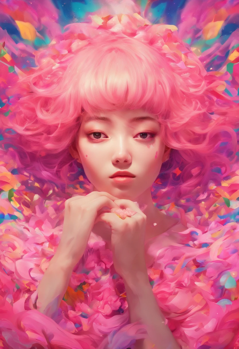 ((top-quality, 8K)), (Realistic), (Face Focus: 1.1), (pink there: 1.3), Kawaii Girl, short-hair, 
Hair fluttering in the wind, Facing to the side, Look up at your face, Eyes closed, (Sleeveless: 1.1)、Skirt, D Cup Breasts,Countless petals are falling