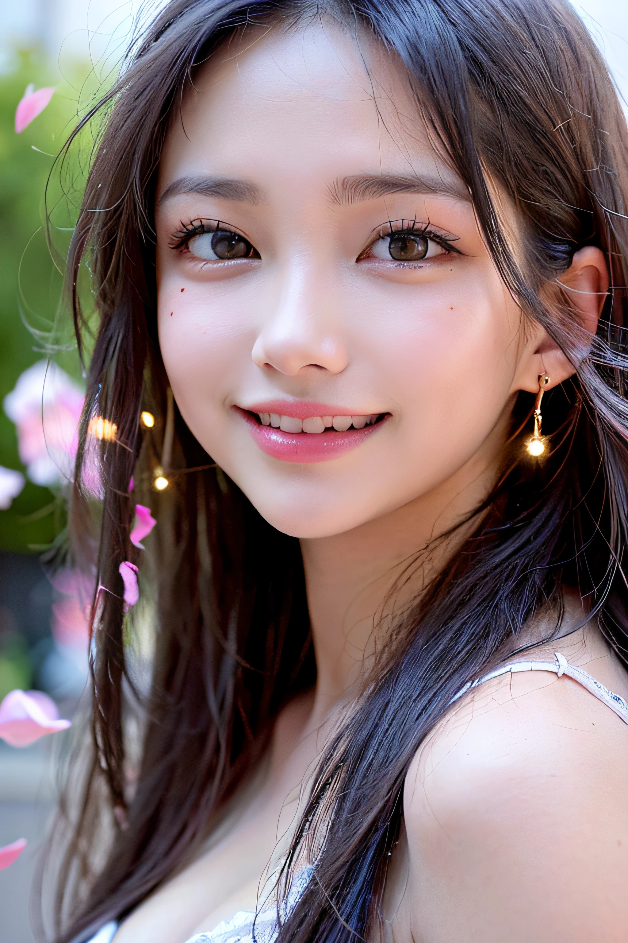 Trip (Only slim shoulder straps, Ultra-low-cut top)( Very close view ) Face view , clothes see-through (((Outdoor paradise))), ((Petals flying in the air )),Light smile,,camel-toe,(Crystal colorful lights),,Soft clouds,((|Cover with a scarf)), ((Cute clothes that are short and wide|no underwares|Slightly perspective ) ((greek architecture,Bohemian architecture,Hindu temples,Thai snacks,Thai style)) starrysky,Beautiful
((Masterpiece)),(realisticlying:1.2),best qualtiy,high high quality,absurderes,rich colourful,stunning art,best qualtiy, ultra - detailed,beautifuldetails, reflective hair,Good lighting, Ray traching, depth of fields,ultra - detailed,illustratio,astounding,finedetail,The is very detailed, ((ultra - detailed)), (Beautiful Meticulous Girl), Beautiful detail glow, Complicated details, A high resolution, Extremely refined and beautiful,beatiful detailed eyes, hdr, Round eyes, detailedfacialfeatures,(Round pupils:1.4) (illustratio),(美丽细致的眼睛)(Very very detailed face)), depth of fields,(alluring face)((ssmile:1.3)), Smiling lips, (looking at viewert:1.1) closeup cleavage, wide wide shot, Side Body, photore, lewd poses , Moody light, Sistine Phil Beldev, Smile,(((Masterpiece,Best quality,A high resolution)))),Extremely detailed 8K,Beautiful girl with busty body,(hyper HD,ultra - detailed,High detail,high realistic,Ultra-realistic,Photo realism),(1girll:1.5),(realistic dark hair),Short curly hair,Bob cuts hair,(Dynamic posture),Face the camera,A shallow smile,Open lips,Light blue eyes,Average chest,
(Beautiful and detailed face,Beautiful and delicate eyes),Sunlight),(Beautiful buttocks 0.5),Color backlight
split, Cover your chest with only your hands,hips bare,earring,Pink sexy yarn,((Striped underwear、Black openwork underwear、Transparent embroidered tulle underwear set,Gold bracelets,Pink lace gloves))Lace pantyhose、Lace gloves、Wedding headscarf、pearls necklace,(toppless)(Very small panties),Moles under eyes, ((Gray-blue hair)),Crystal glowing necklace