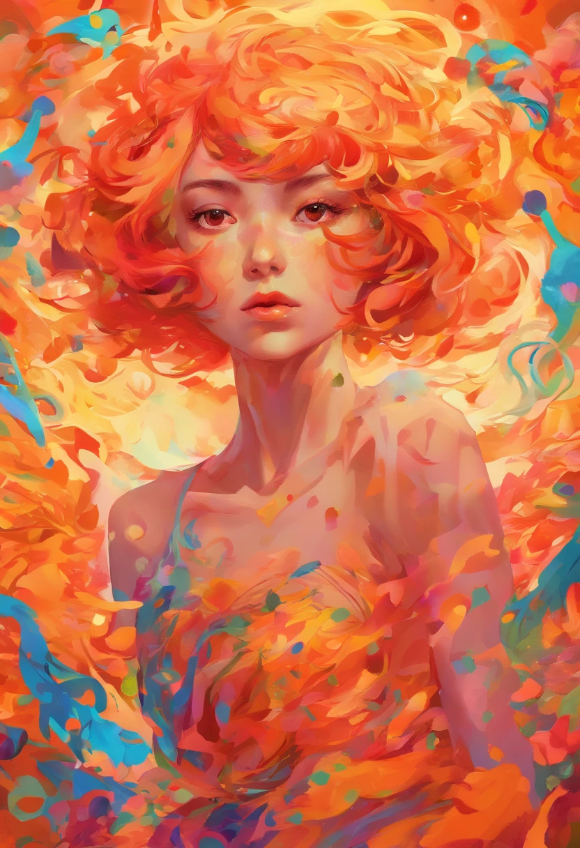 ((top-quality, 8K)), (Realistic), (Face Focus: 1.1), (orange colors: 1.3), Kawaii Girl, short-hair,
Hair fluttering in the wind, Facing to the side, Look up at your face, Eyes closed, (Sleeveless: 1.1)、Skirt, D Cup Breasts,Countless petals are falling