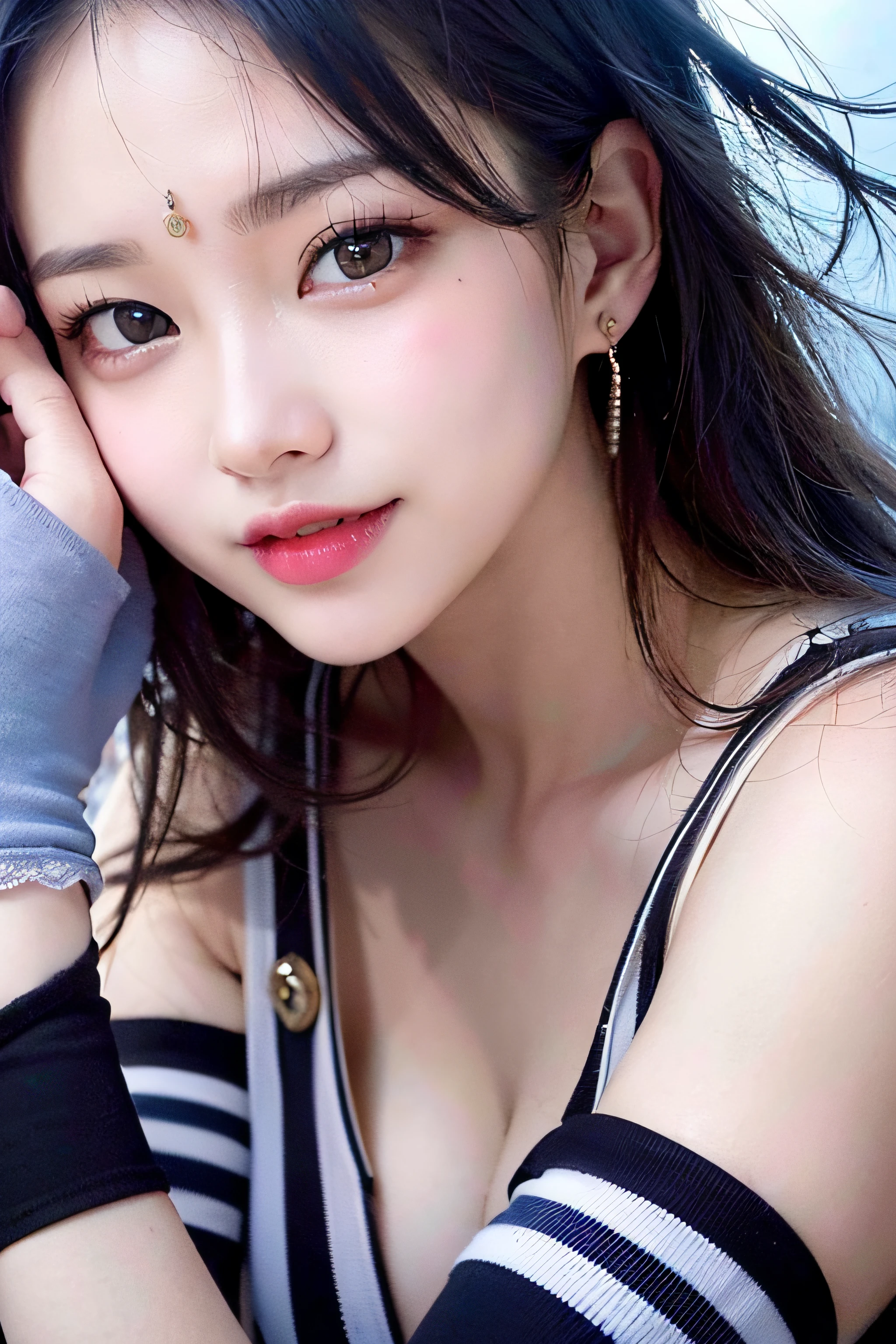 Masterpiece, high quality, high resolution, 8K, ((Skinny Japanese woman in a costume of Yang Guifei)), beautiful face, makeup of Yang Guifei, detailed face, detailed eyes