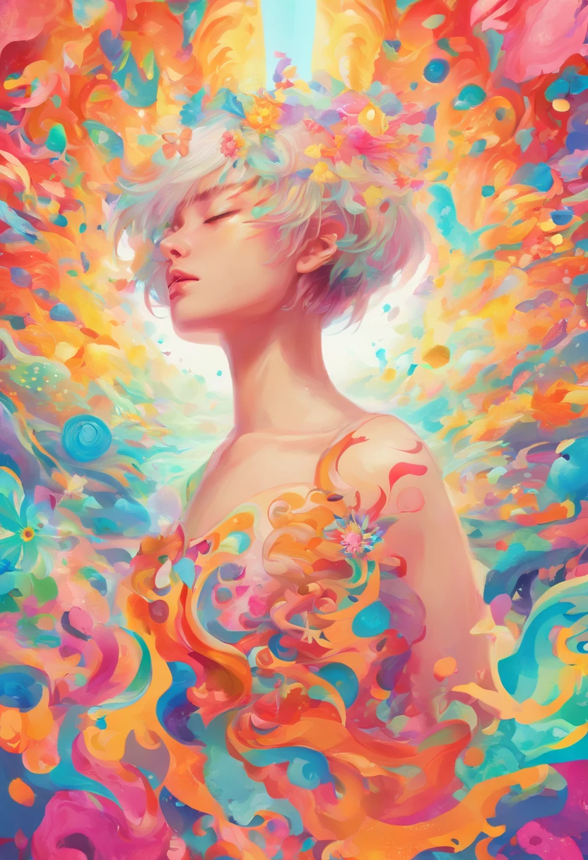 ((top-quality, 8K)), (Realistic), (Face Focus: 1.1), (white colors: 1.3), Kawaii Girl, short-hair,
Hair fluttering in the wind, Facing to the side, Look up at your face, Eyes closed, (Sleeveless: 1.1)、Skirt, D Cup Breasts,Countless petals are falling