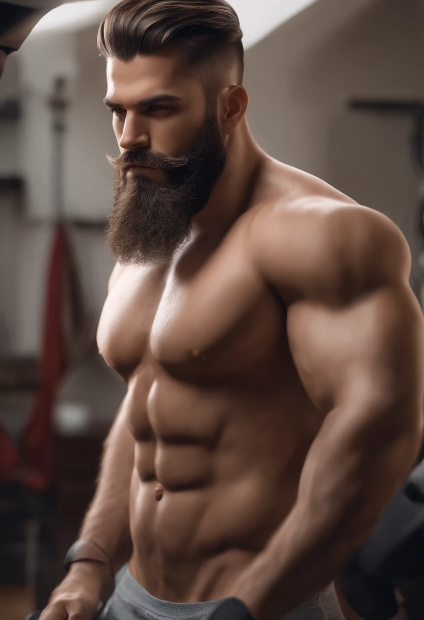 Arafed man with a beard cutting machine and a haircutter, Ultra-detalhe, Ultra - detalhe, 360º, !!Beautiful!!, Beautiful!!!, retirar, ultra realistic, ultra realistic!!!, imagem do produto de alta qualidade", macho!!, hyper realistic, nariz menor, modelo bem cuidado, ultra - realista, ultra-realistic, Handsome