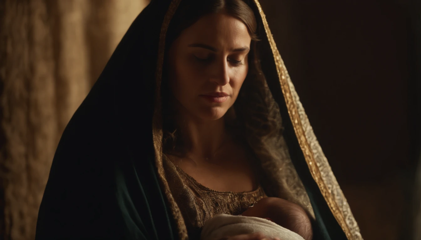 isabel, prima de maria , mother of Jesus, pregnant. Biblical character