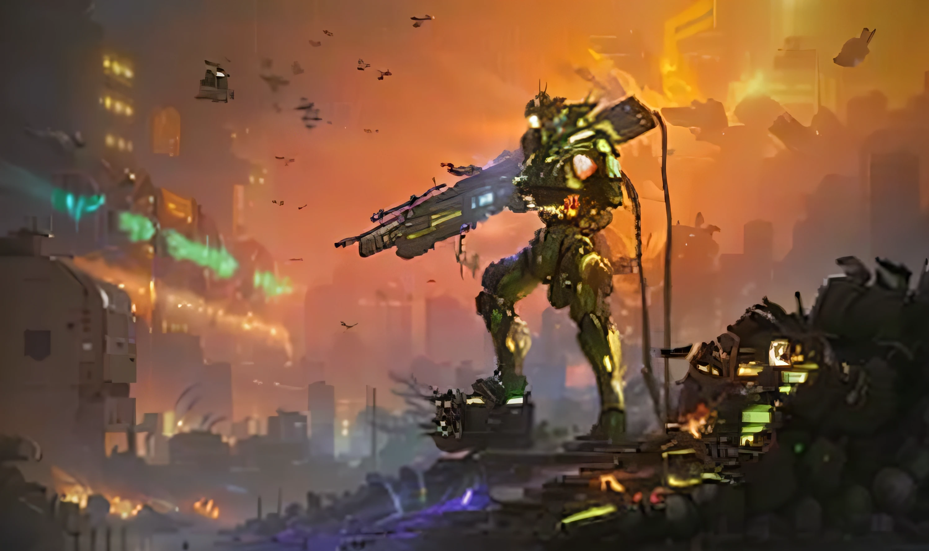 The Alafard robot holds a gun on a city rooftop, discarded mech in background, cyberpunk soldier, killzone, Cyber Mech, cyberpunk cyborg, master chief in cyberpunk city, cyberpunk knight, Mecha warrior, Cyberpunk cyborg, depicted as a scifi scene, futuristic soldier, mech machines firing bullets, Cyberpunk art of a, space soldier on mars with a gun, hawken