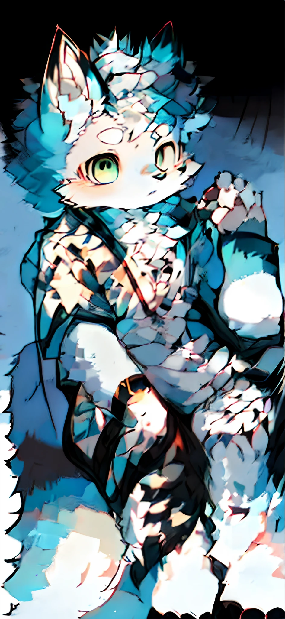 (Best Picture Quality), (Master masterpieces), (solo person)),(ultra - detailed), (shaggy), hairy pubic,,full-body portraits, (Male wolf dog:1.5), (Black and white fur:1.3), (Fluffy tail:1.2), (Golden eyes), (sharp talons), (Black ears), with her mouth open, sharp-focus, (The furry sensation of animal ears), ((in an amusement park)),((Make people drool)),1024*1024