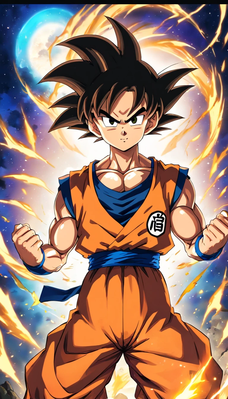 Goku dragon ball Super , corpo inteiro, (((super forte, musculoso, Abs, fisiculturista))) colorido, illustration, soft lighting, detalhes suaves, painting oil on canvas, octan render, hard driveR, trending on ArtStation, 4k, 8k, disco Rigido