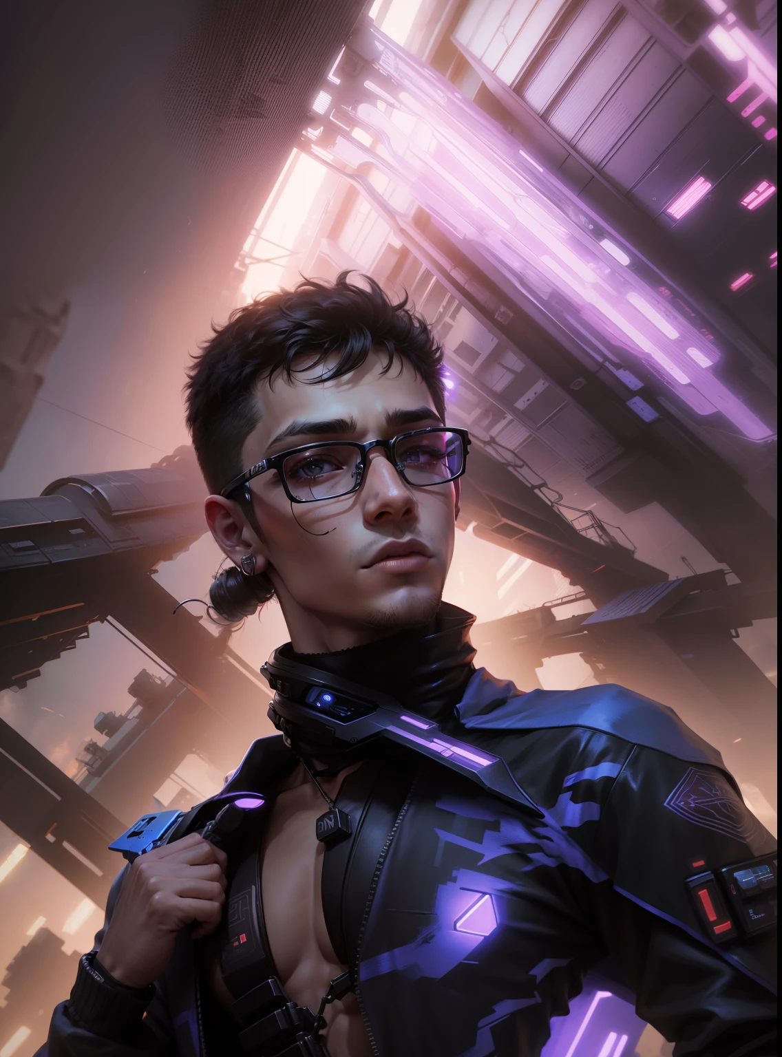cyberpunk hendsome boy. realistic face.