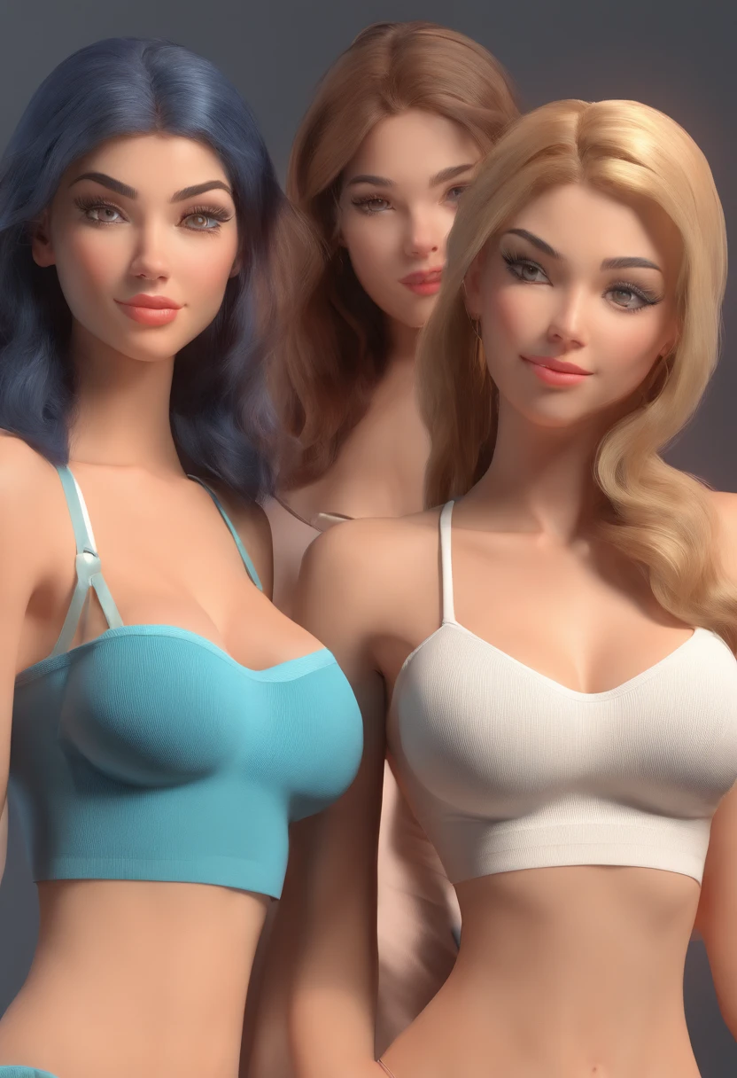 2 girls, one short with tiny boobs naked, one tall with huge boobs