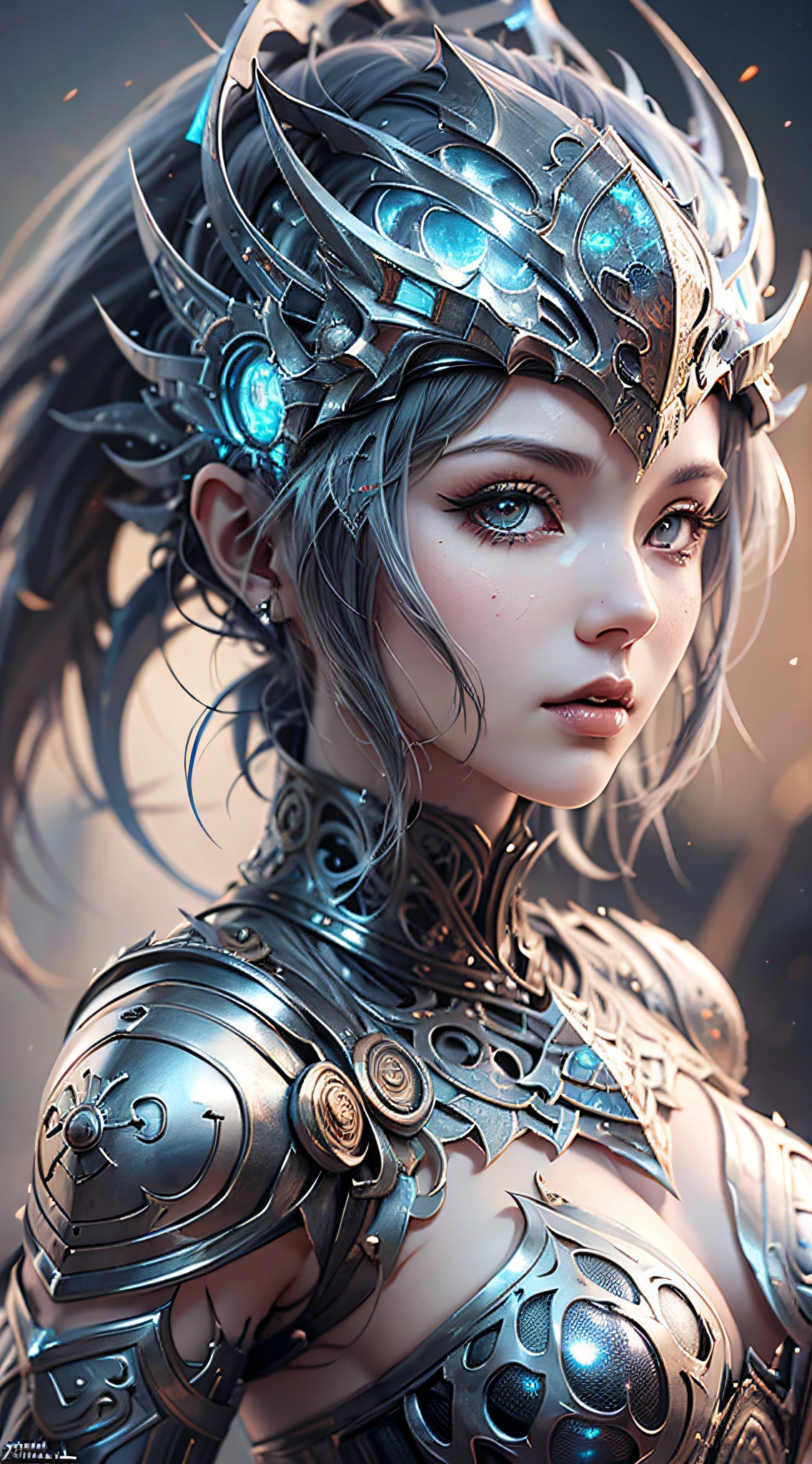 um close up de uma mulher de armadura segurando uma espada, Menina da armadura, Arte de fantasia de anime 3D CGI, arte de fantasia detalhada, fantasia paladin mulher, epic fantasy uhd art style, menina na armadura do cavaleiro, cavaleiro feminino bonito, Realistic, de uma bela cavaleiro feminina, Arte de fantasia 8k, Artgerm extremamente detalhado, gorgeous female paladin, Obra-prima armadura cavaleiro feminino