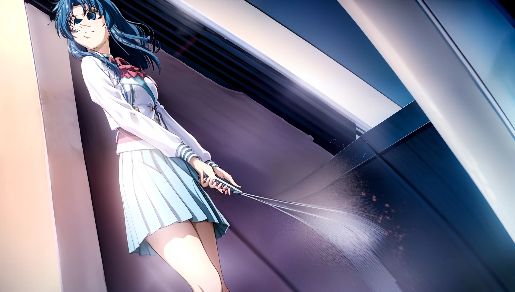 KanameChidori, 1girl, anime, Obra maestra, La mejor calidad, Serafuku, Uniforme escolar, Altamente detallado, hermoso fondo, dynamic lighting