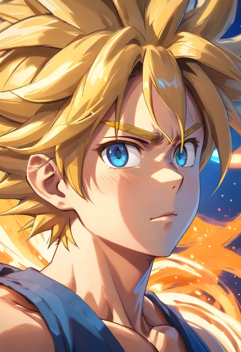 Dragon bola goku com cabelo azul,Grande macaco,head portrait,Close-up,de um real,Facial features are carefully described,textura de pele realista,Estilo escuro,profundidade de campos,Luz alta,luz real,Traching de raias,oc renderizado,hyper-realistic,melhor qualidade,8k,Obras de mestres,super-fino,pelos pubianos detalhados,anatomia correta,sharp focus on eyes,Bokeh,Facial features are carefully described