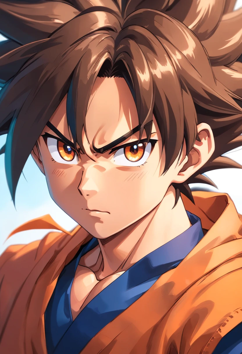 Dragon ball goku com cabelo azul，Grande macaco，head portrait，Close-up，de um real，Facial features are carefully described，textura de pele realista，Estilo escuro，profundidade de campos，Luz alta，luz real，Traching de raias，oc renderizado，hyper-realistic，melhor qualidade，8k，Obras de mestres，super-fino，pelos pubianos detalhados，anatomia correta，sharp focus on eyes，Bokeh，Facial features are carefully described