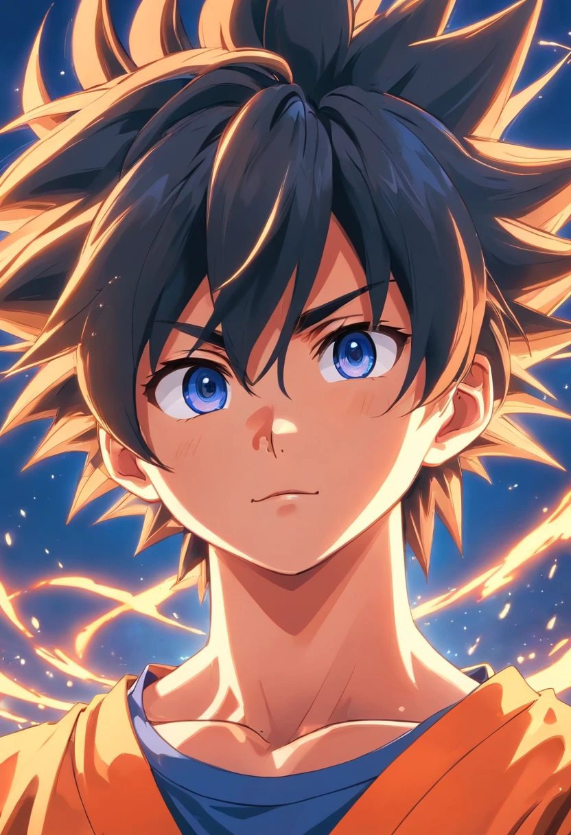 goku com cabelo azul, head portrait, melhor qualidade,8k