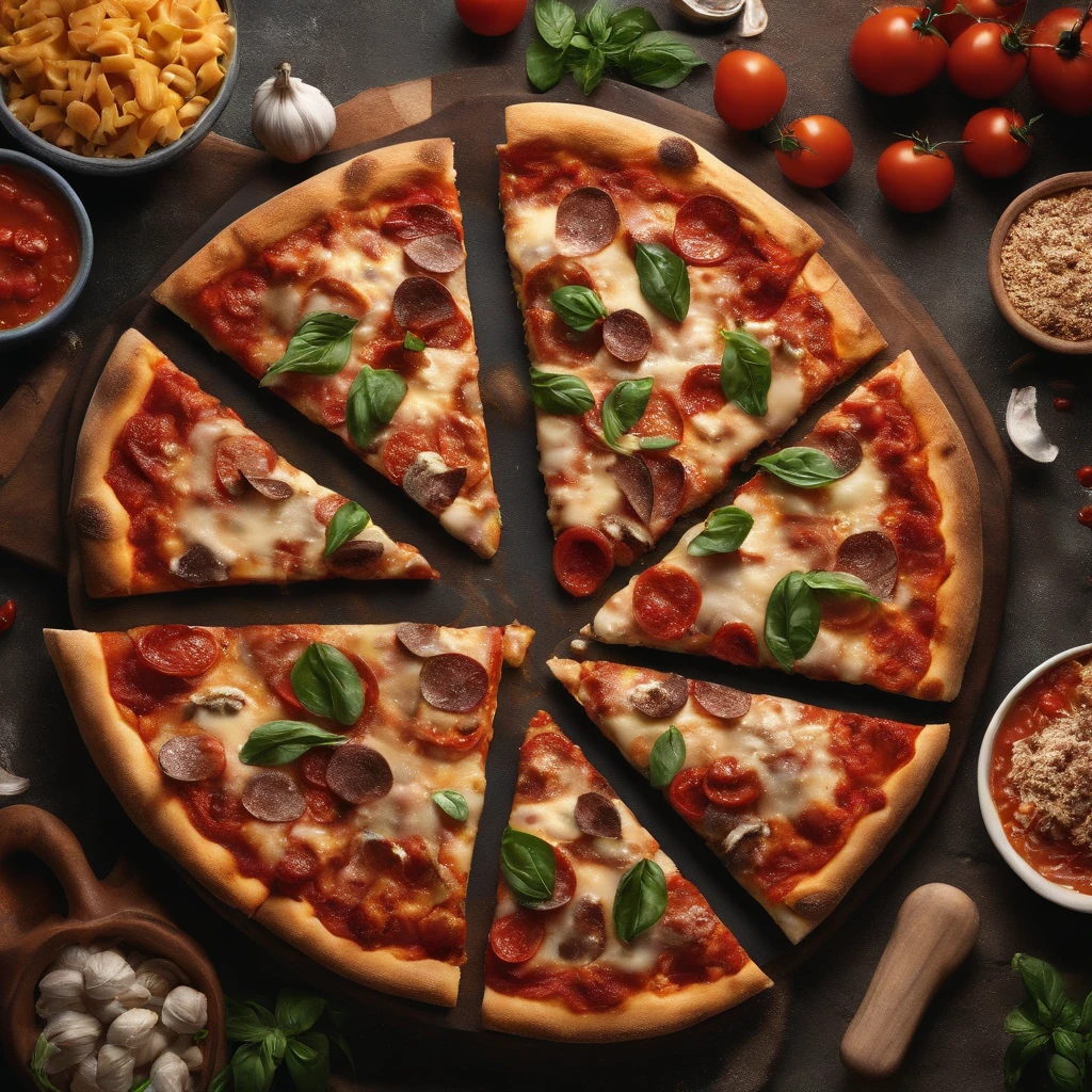 Muy gordo Thor come pizza grande, Detalles altos, ultra foto realsisim, realista, 8k
