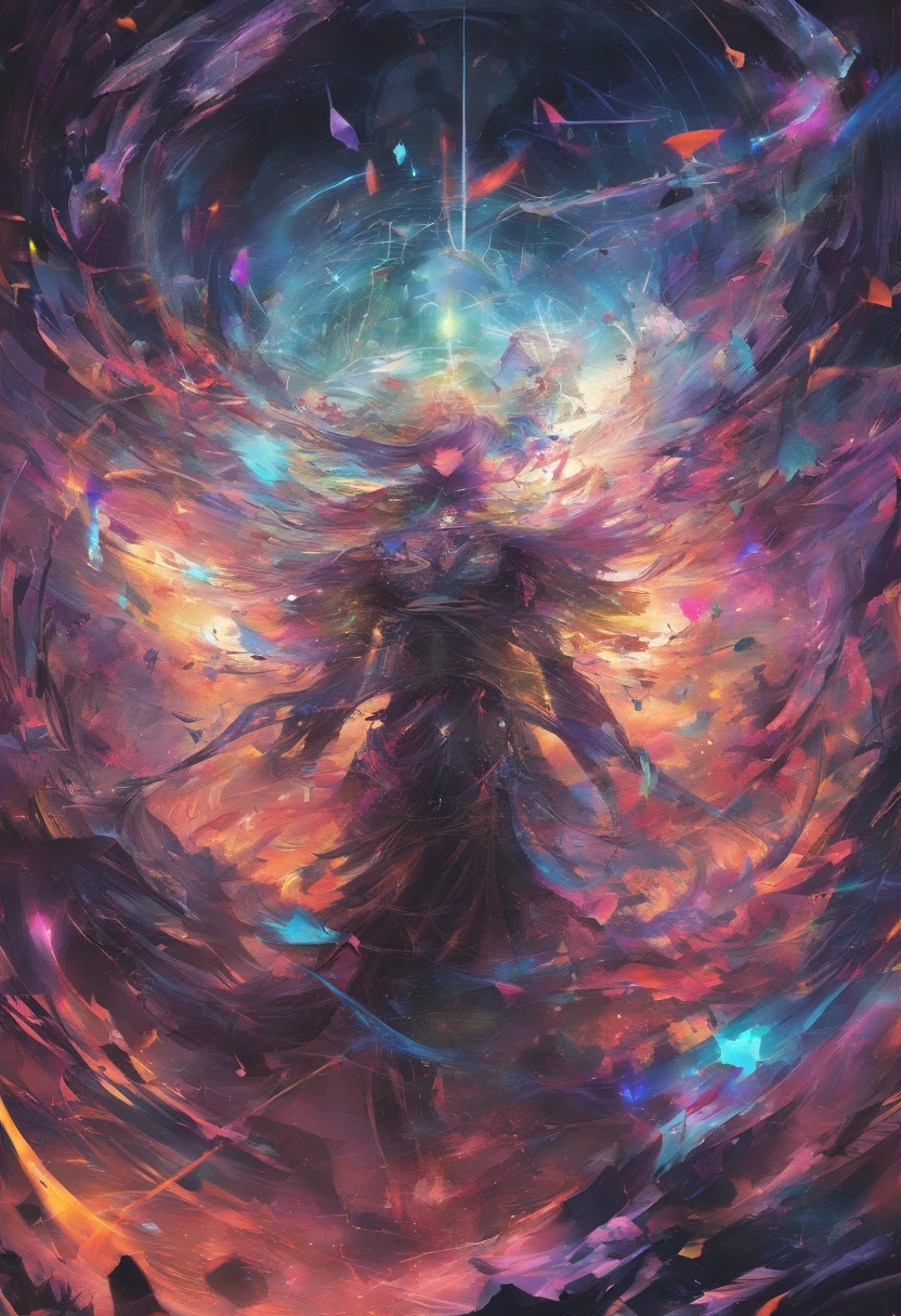 (masterpiece、top-quality、top-quality、Official art、beautifly、Aesthetic:1.2、(1girl in:1.3)、glitch art、(digital distortion)、pixelated fragments、data corruption、Colorful Noise、Visual confusion、modern aesthetic、Runaway light and electricity、Atmospheric swimwear、steam、fumo、A vortex of chaos and madness