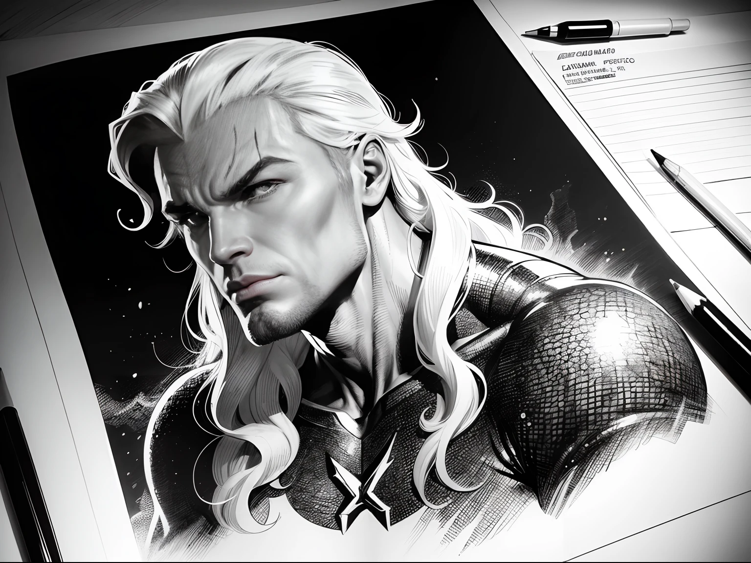 aquaman, old comics book, (stephen ditko style). (((pencil drawing))), sketch, outlined, (((black and white))), illustration, graphics, not ugly, correct anatomy, realistic, perfect lines