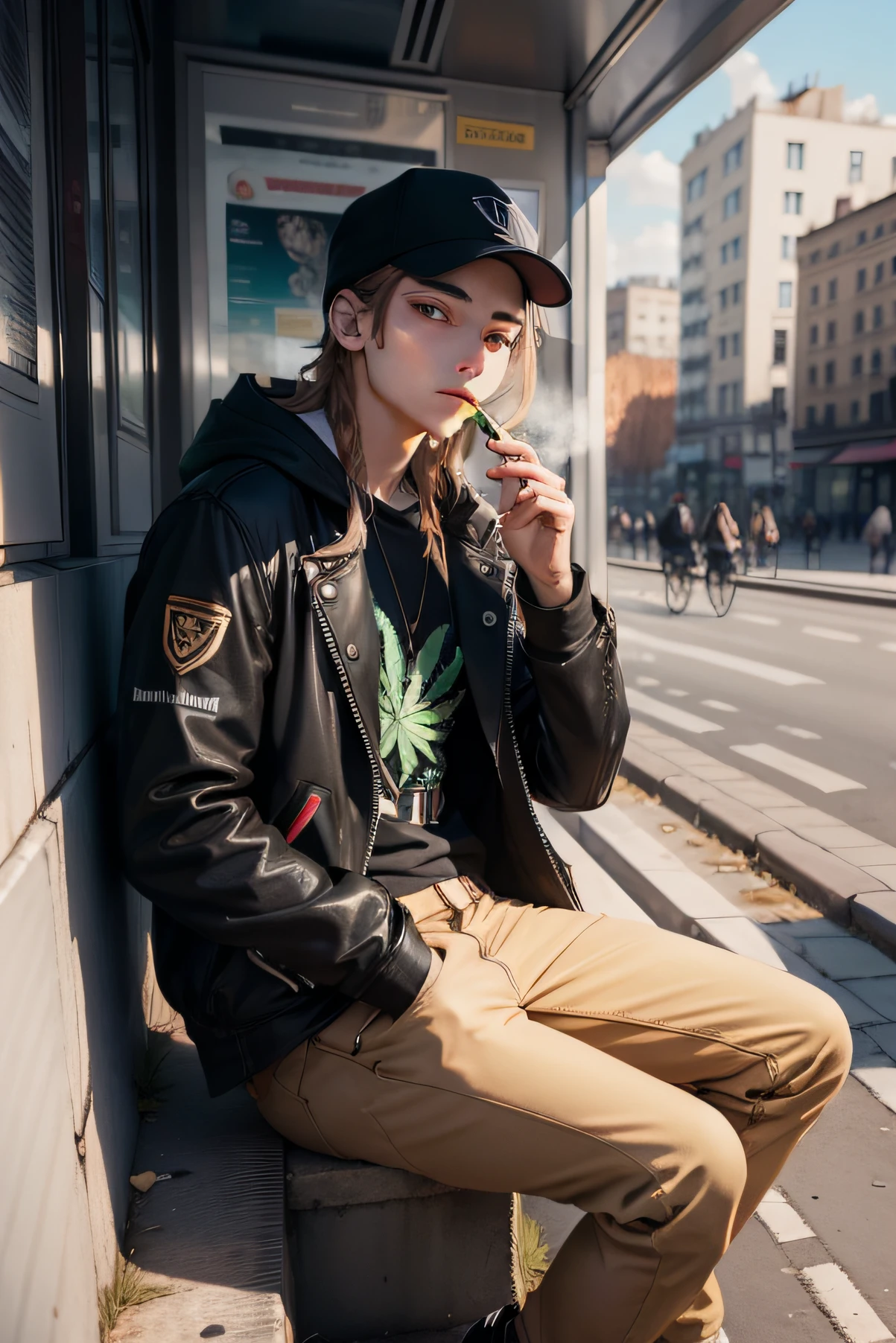 endroit urbain , nature sauvage , jeune ado , fumer de la weed