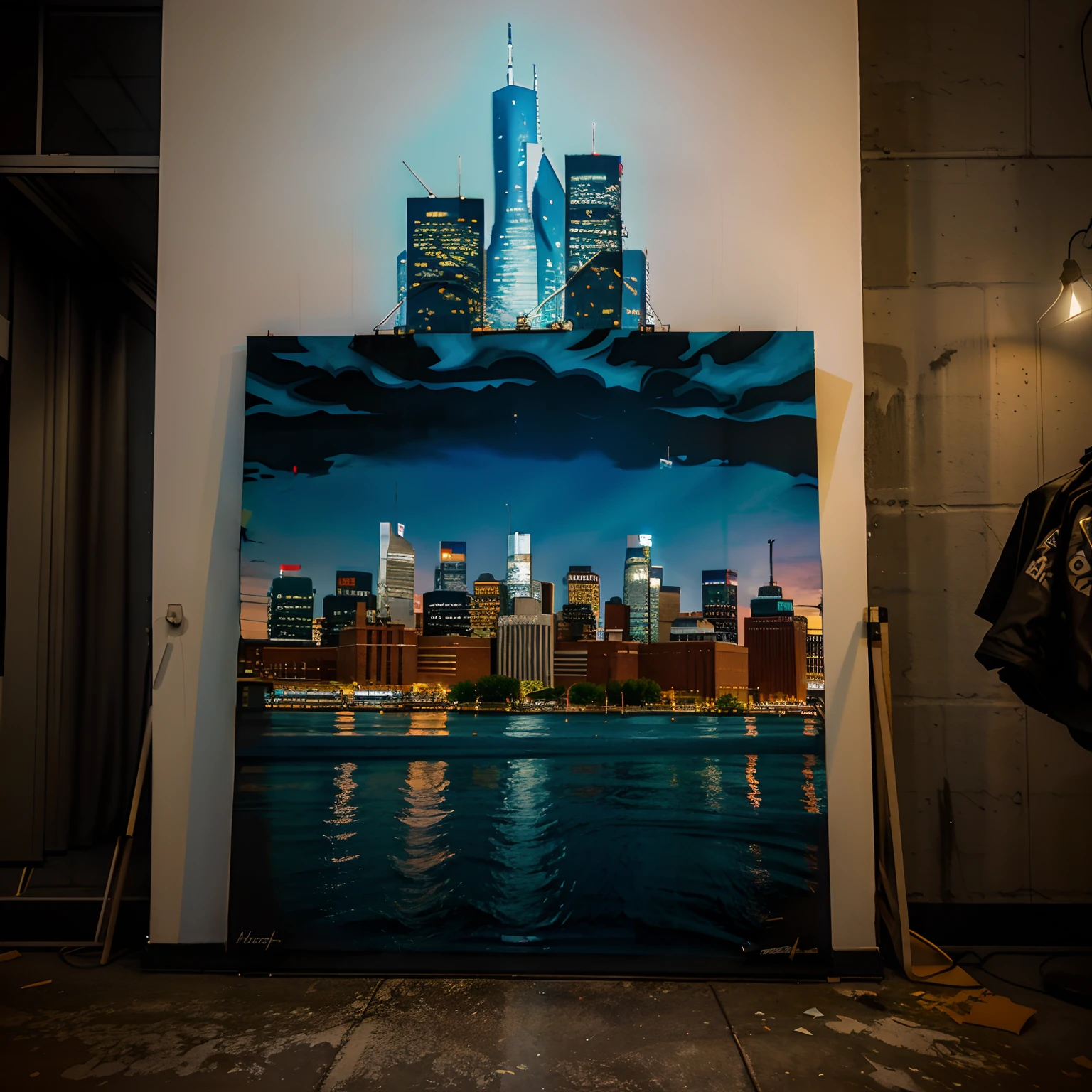 True Skyline of Detroit Michigan